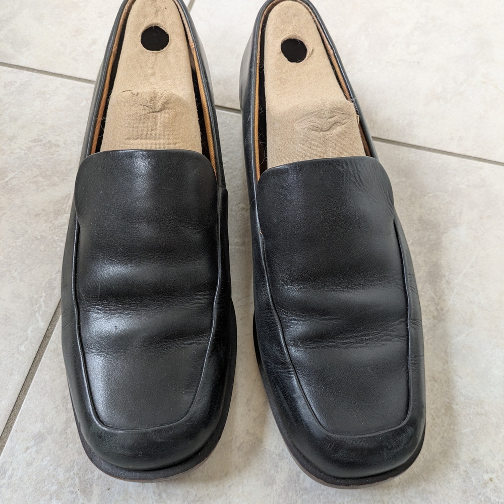 Franco Sarto Black Leather Loafers